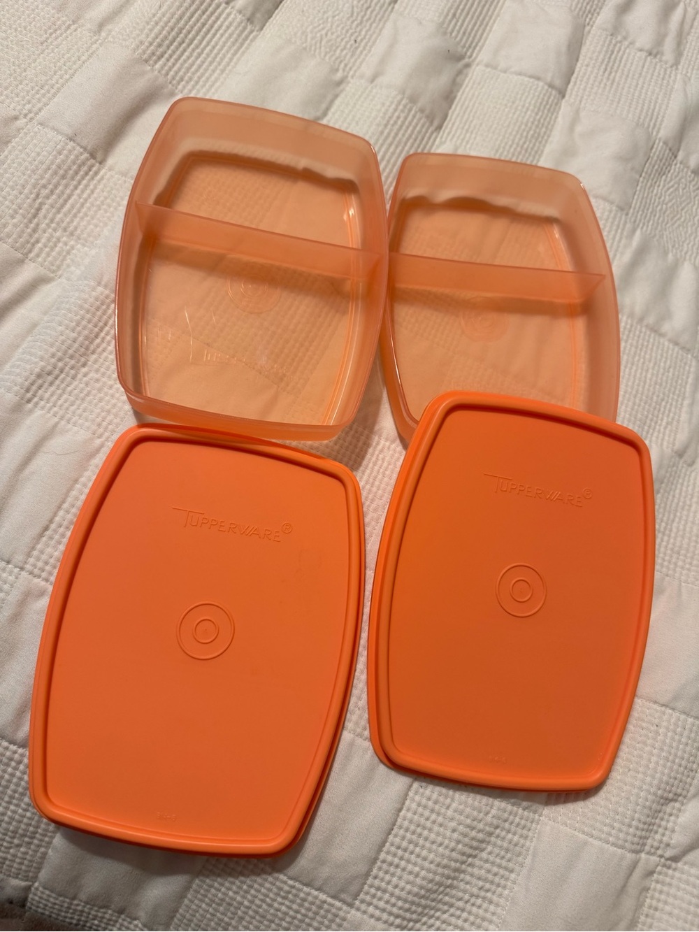 Tupperware Orange Rectangle Food Storage Containers with Lids (Set of 2)